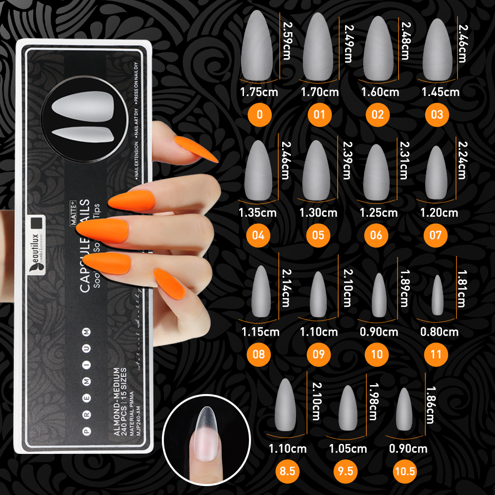 Capsule Américaine Amande Médium 240 Pcs | Beautilux MJP240-AM Ultramate