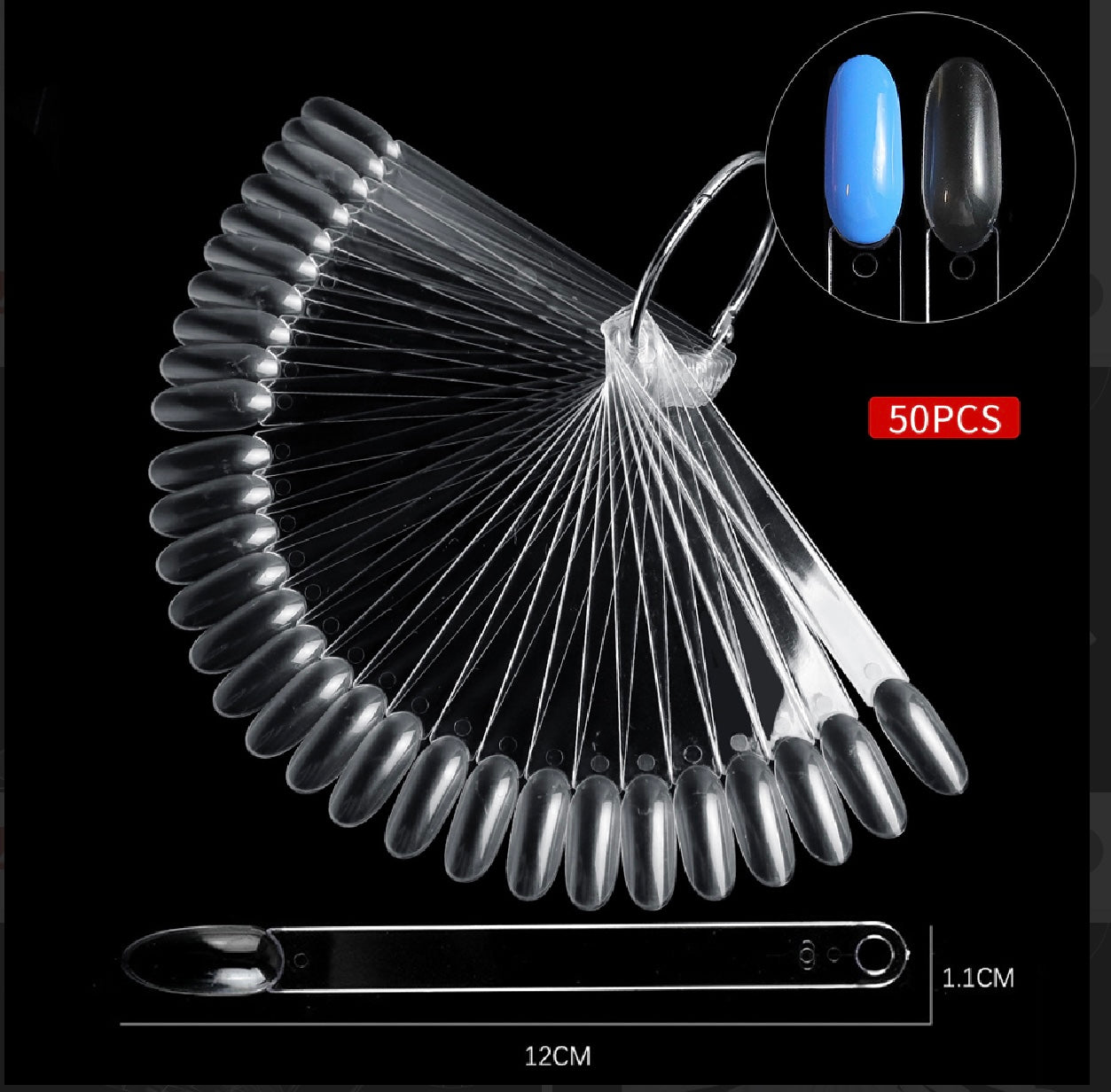 Nuancier transparent rond 50pcs OJP50-01