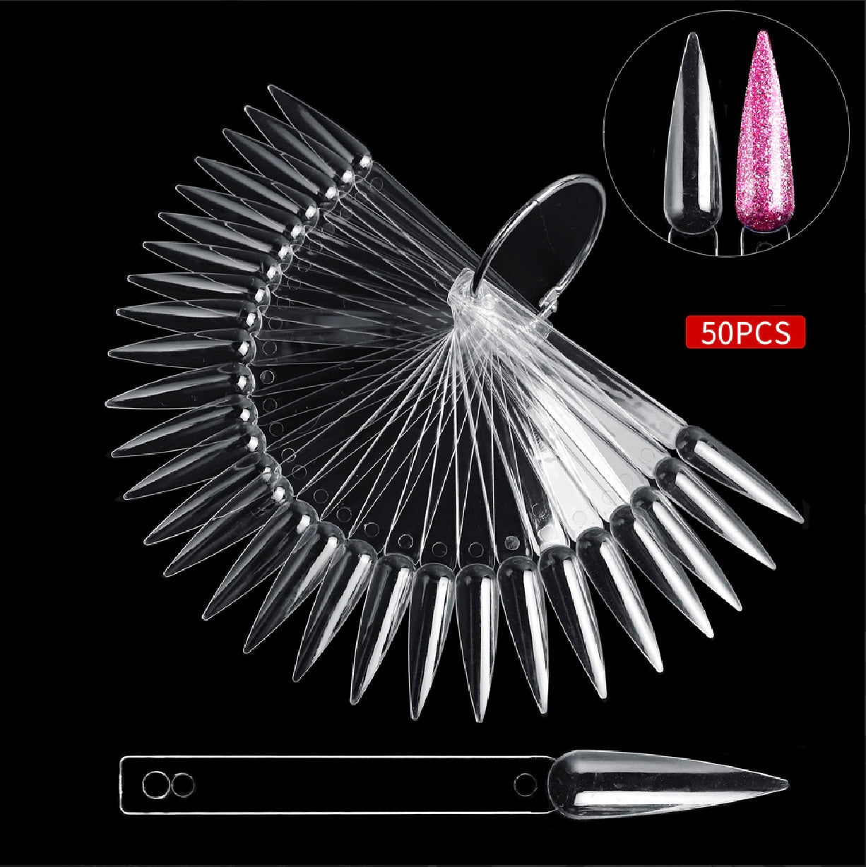 Nuancier transparent stiletto 50pcs SJP50-01