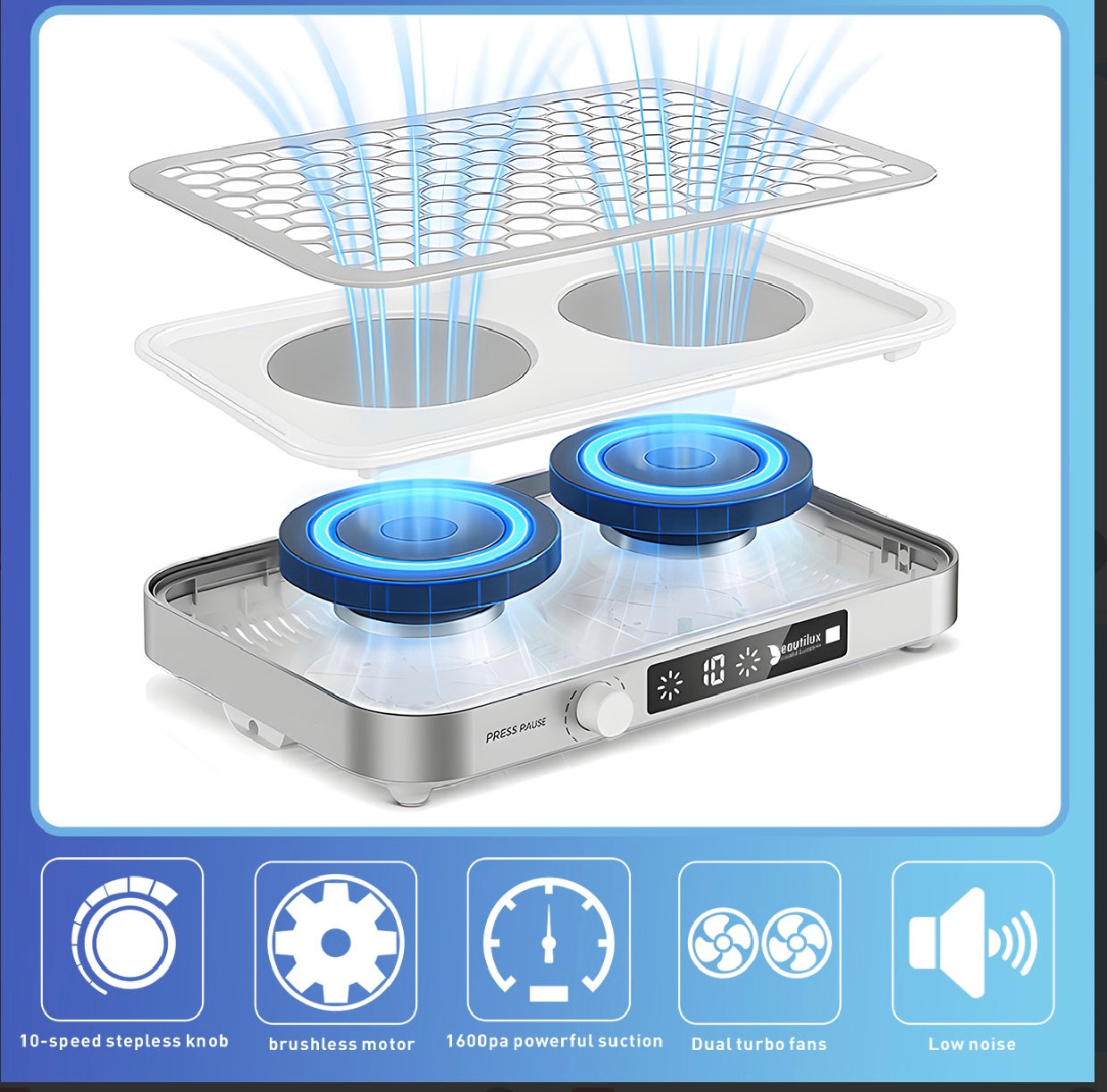Aspirateur à ongle double turbo DC-02