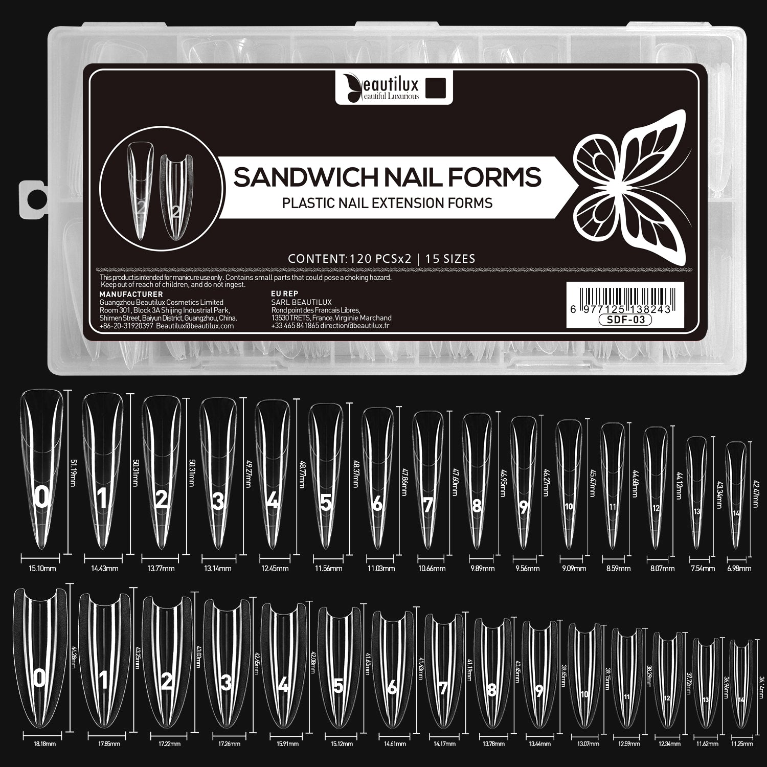 Capsule POPIT Sandwich 15 Tailles 120PCS SDF-03