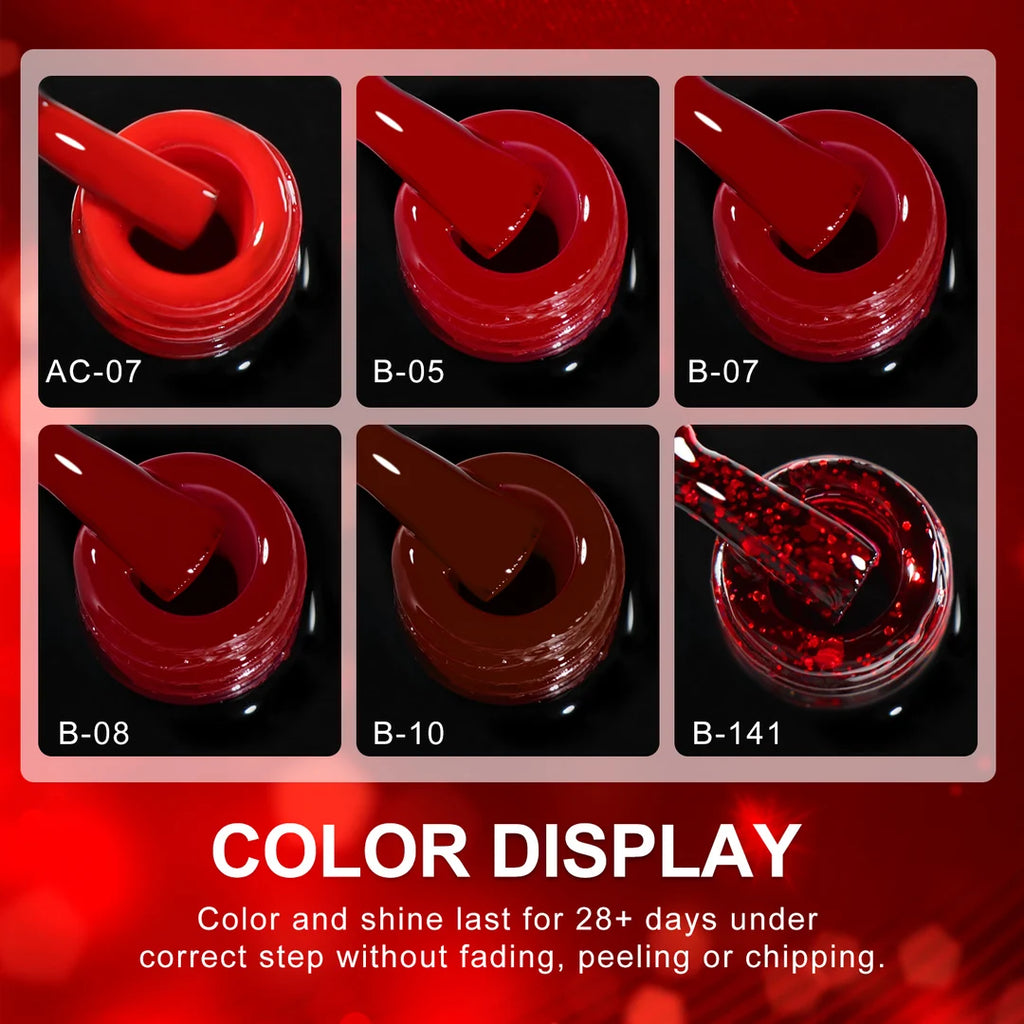 Kit de 6 vernis permanent Rouge 10ML YT-01